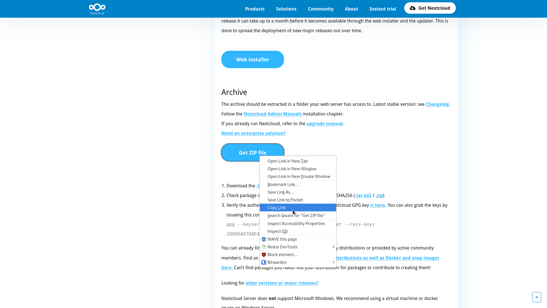 Nextcloud_Download_page