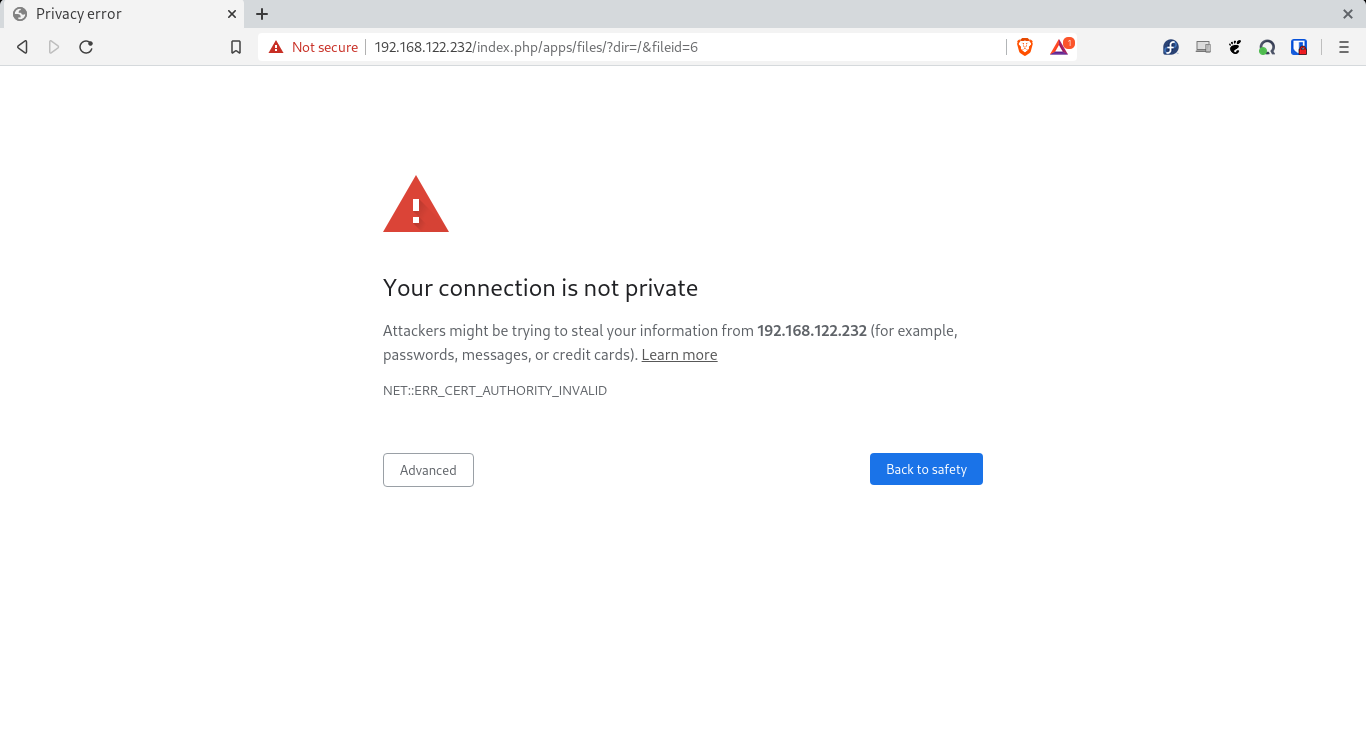 Nextcloud SSL Error